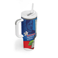 Philippines Rizal Day Tumbler With Handle Filipino Motto Stella Polynesian Pattern - Wonder Print Shop