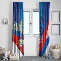 Philippines Rizal Day Window Curtain Filipino Motto Stella Polynesian Pattern - Wonder Print Shop