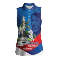 Philippines Rizal Day Women Sleeveless Polo Shirt Filipino Motto Stella Polynesian Pattern - Wonder Print Shop