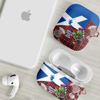 Saint Andrews Day Scotland AirPods Case Thistle Traditional Bagpipe Tartan Pattern - Wonder Print Shop