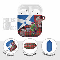 Saint Andrews Day Scotland AirPods Case Thistle Traditional Bagpipe Tartan Pattern - Wonder Print Shop