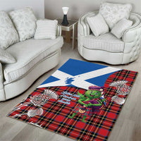 Saint Andrews Day Scotland Area Rug Thistle Traditional Bagpipe Tartan Pattern - Wonder Print Shop