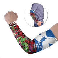 Saint Andrews Day Scotland Arm Sleeves Thistle Traditional Bagpipe Tartan Pattern - Wonder Print Shop