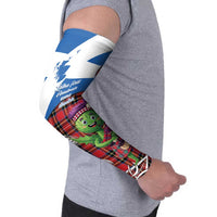 Saint Andrews Day Scotland Arm Sleeves Thistle Traditional Bagpipe Tartan Pattern - Wonder Print Shop