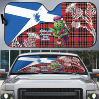 Saint Andrews Day Scotland Auto Sun Shade Thistle Traditional Bagpipe Tartan Pattern - Wonder Print Shop