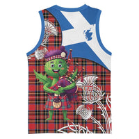 Saint Andrews Day Scotland Basketball Jersey Thistle Traditional Bagpipe Tartan Pattern - Wonder Print Shop