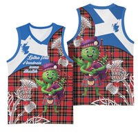 Saint Andrews Day Scotland Basketball Jersey Thistle Traditional Bagpipe Tartan Pattern - Wonder Print Shop