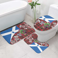 Saint Andrews Day Scotland Bathroom Set Thistle Traditional Bagpipe Tartan Pattern - Wonder Print Shop