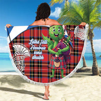Saint Andrews Day Scotland Beach Blanket Thistle Traditional Bagpipe Tartan Pattern - Wonder Print Shop