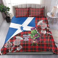 Saint Andrews Day Scotland Bedding Set Thistle Traditional Bagpipe Tartan Pattern - Wonder Print Shop