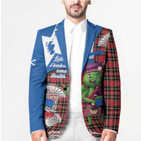 Saint Andrews Day Scotland Blazer Thistle Traditional Bagpipe Tartan Pattern - Wonder Print Shop