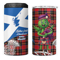 Saint Andrews Day Scotland 4 in 1 Can Cooler Tumbler Thistle Traditional Bagpipe Tartan Pattern - Wonder Print Shop