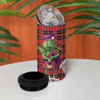 Saint Andrews Day Scotland 4 in 1 Can Cooler Tumbler Thistle Traditional Bagpipe Tartan Pattern - Wonder Print Shop
