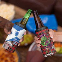 Saint Andrews Day Scotland 4 in 1 Can Cooler Tumbler Thistle Traditional Bagpipe Tartan Pattern - Wonder Print Shop