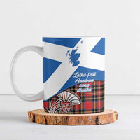 Saint Andrews Day Scotland Ceramic Mug Thistle Traditional Bagpipe Tartan Pattern - Wonder Print Shop