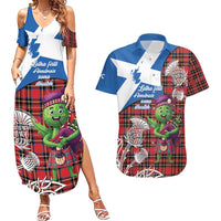 Saint Andrews Day Scotland Couples Matching Summer Maxi Dress and Hawaiian Shirt Thistle Traditional Bagpipe Tartan Pattern - Wonder Print Shop