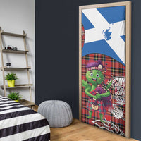 Saint Andrews Day Scotland Door Cover Thistle Traditional Bagpipe Tartan Pattern - Wonder Print Shop