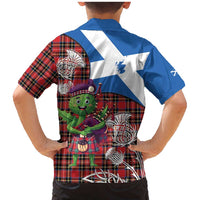 Saint Andrews Day Scotland Family Matching Mermaid Dress and Hawaiian Shirt Thistle Traditional Bagpipe Tartan Pattern - Wonder Print Shop