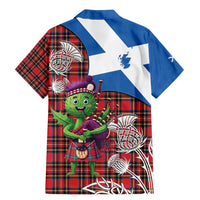 Saint Andrews Day Scotland Family Matching Mermaid Dress and Hawaiian Shirt Thistle Traditional Bagpipe Tartan Pattern - Wonder Print Shop
