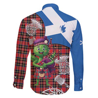 Saint Andrews Day Scotland Family Matching Summer Maxi Dress and Hawaiian Shirt Thistle Traditional Bagpipe Tartan Pattern - Wonder Print Shop