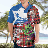 Saint Andrews Day Scotland Hawaiian Shirt Thistle Traditional Bagpipe Tartan Pattern - Wonder Print Shop