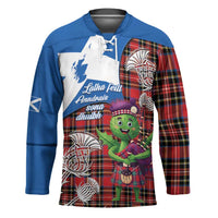 Saint Andrews Day Scotland Hockey Jersey Thistle Traditional Bagpipe Tartan Pattern - Wonder Print Shop