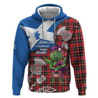 Saint Andrews Day Scotland Hoodie Thistle Traditional Bagpipe Tartan Pattern - Wonder Print Shop