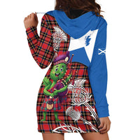 Saint Andrews Day Scotland Hoodie Dress Thistle Traditional Bagpipe Tartan Pattern - Wonder Print Shop