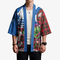 Saint Andrews Day Scotland Kimono Thistle Traditional Bagpipe Tartan Pattern - Wonder Print Shop