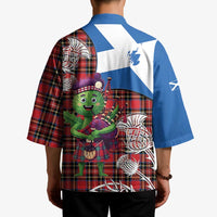Saint Andrews Day Scotland Kimono Thistle Traditional Bagpipe Tartan Pattern - Wonder Print Shop