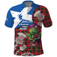 Saint Andrews Day Scotland Polo Shirt Thistle Traditional Bagpipe Tartan Pattern - Wonder Print Shop