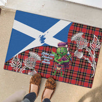 Saint Andrews Day Scotland Rubber Doormat Thistle Traditional Bagpipe Tartan Pattern - Wonder Print Shop