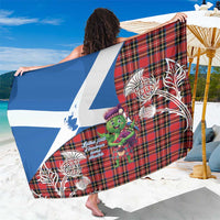 Saint Andrews Day Scotland Sarong Thistle Traditional Bagpipe Tartan Pattern - Wonder Print Shop