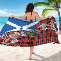 Saint Andrews Day Scotland Sarong Thistle Traditional Bagpipe Tartan Pattern - Wonder Print Shop