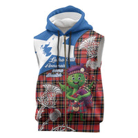 Saint Andrews Day Scotland Sleeveless Zip Hoodie Thistle Traditional Bagpipe Tartan Pattern - Wonder Print Shop