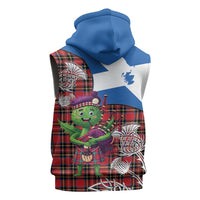 Saint Andrews Day Scotland Sleeveless Zip Hoodie Thistle Traditional Bagpipe Tartan Pattern - Wonder Print Shop