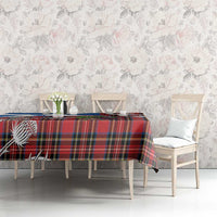 Saint Andrews Day Scotland Tablecloth Thistle Traditional Bagpipe Tartan Pattern - Wonder Print Shop