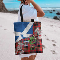Saint Andrews Day Scotland Tote Bag Thistle Traditional Bagpipe Tartan Pattern - Wonder Print Shop