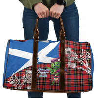 Saint Andrews Day Scotland Travel Bag Thistle Traditional Bagpipe Tartan Pattern - Wonder Print Shop