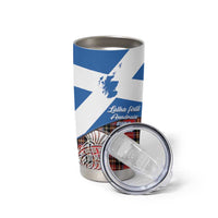 Saint Andrews Day Scotland Tumbler Cup Thistle Traditional Bagpipe Tartan Pattern - Wonder Print Shop