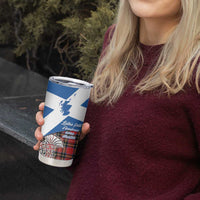 Saint Andrews Day Scotland Tumbler Cup Thistle Traditional Bagpipe Tartan Pattern - Wonder Print Shop