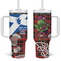 Saint Andrews Day Scotland Tumbler With Handle Thistle Traditional Bagpipe Tartan Pattern - Wonder Print Shop
