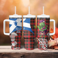 Saint Andrews Day Scotland Tumbler With Handle Thistle Traditional Bagpipe Tartan Pattern - Wonder Print Shop