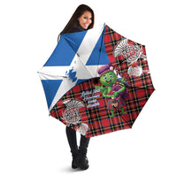 Saint Andrews Day Scotland Umbrella Thistle Traditional Bagpipe Tartan Pattern - Wonder Print Shop