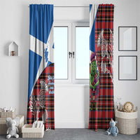 Saint Andrews Day Scotland Window Curtain Thistle Traditional Bagpipe Tartan Pattern - Wonder Print Shop