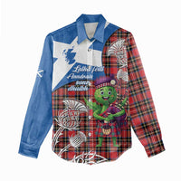 Saint Andrews Day Scotland Women Casual Shirt Thistle Traditional Bagpipe Tartan Pattern - Wonder Print Shop