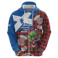 Saint Andrews Day Scotland Zip Hoodie Thistle Traditional Bagpipe Tartan Pattern - Wonder Print Shop