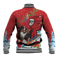Switzerland Christmas Baseball Jacket Greater Swiss Mountain Dog Santa - Merry Xmas - Wonder Print Shop