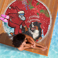 Switzerland Christmas Beach Blanket Greater Swiss Mountain Dog Santa - Merry Xmas - Wonder Print Shop