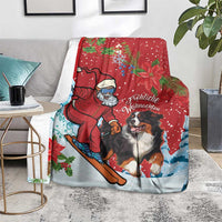 Switzerland Christmas Blanket Greater Swiss Mountain Dog Santa - Merry Xmas